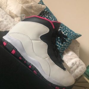 Jordan Retro 10. Off white, black and pink, size 7 youth.